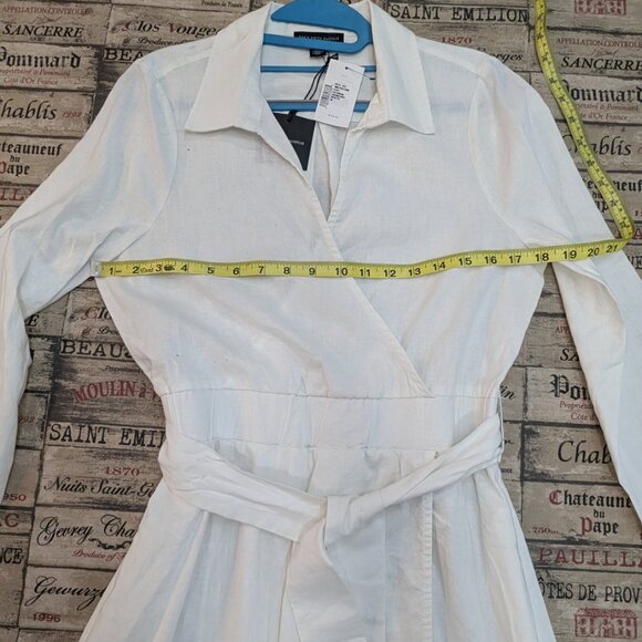 Faux-wrap white breezy dress - US M - Picture 2 of 4